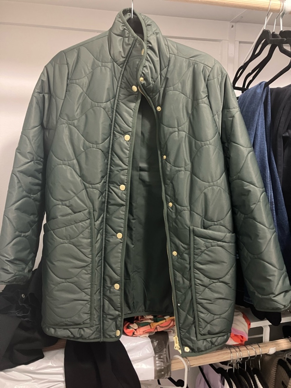 Quilted Lightweight Jacket - Verdant Pine  Green small with flaw